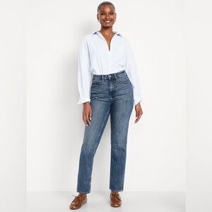 NWT! Old Navy Curvy Extra High-Waisted Straight Jeans - Size 6 🩷 805708